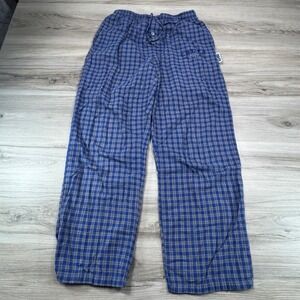 VINTAGE Indianapolis Colts NFL Plaid Flannel Pajama Pants Royal Blue Mens Small